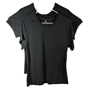 Womens Plain Blank Short Sleeve Tee Shirts Black Medium Lightweight Tops (2)